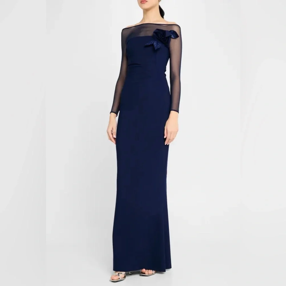Chiara Boni La Petite Robe “Saori”
Illusion-Sleeve Flower Column Gown- Sz 12 - Picture 2 of 13